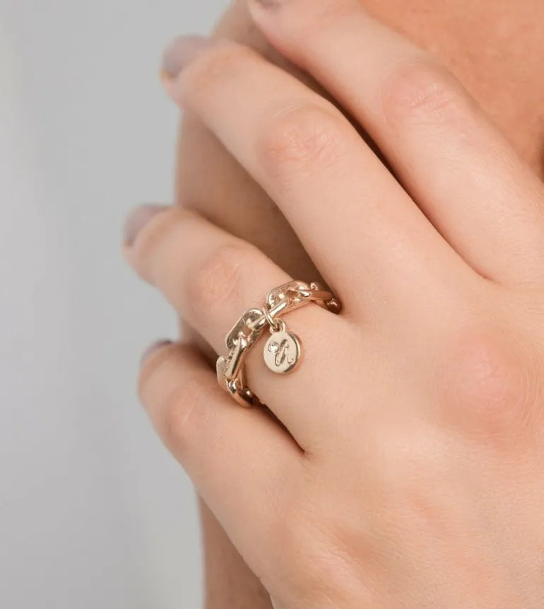 Cheap Anekke Anillo Con Medalla Dorado