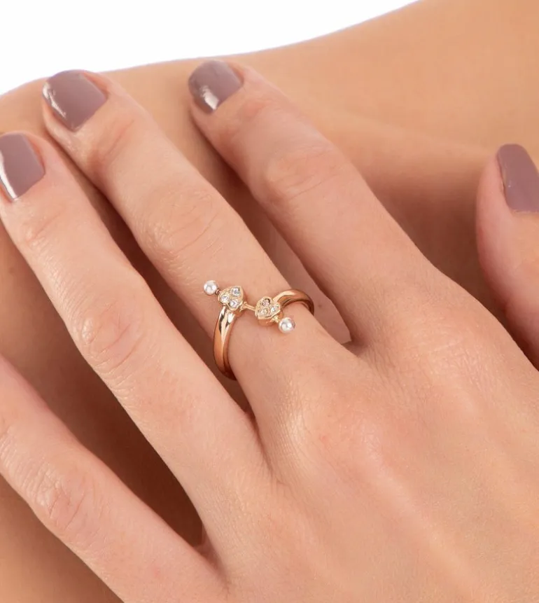 Outlet Anekke Anillo Corazones Dorado