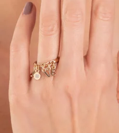 Hot Anekke Anillo Dorado Con Letras Love