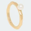Outlet Anekke Anillo Dorado Con Perla Fehu