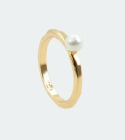 Outlet Anekke Anillo Dorado Con Perla Fehu