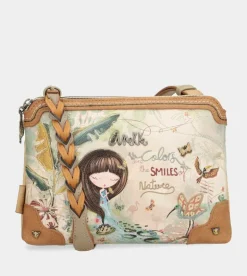 Outlet Anekke Bandolera 3 Compartimentos Asa Trenzada Amazonia