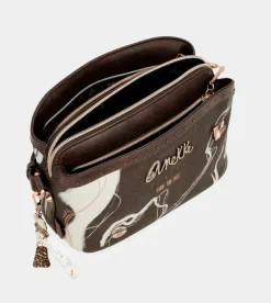 Outlet Anekke Bandolera 3 Compartimentos Marron Nature Shodo