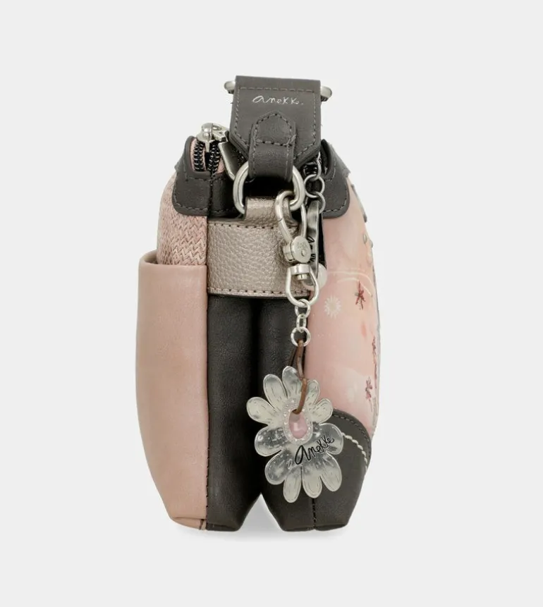 Discount Anekke Bandolera 2 Compartimentos Peace & Love Rosa