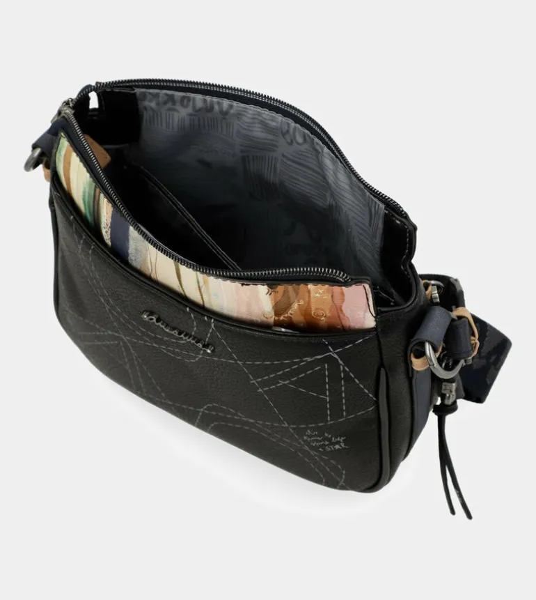 Clearance Anekke Bandolera 3 Compartimentos Azul Marino Studio