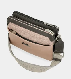 Discount Anekke Bandolera 2 Compartimentos Peace & Love Rosa