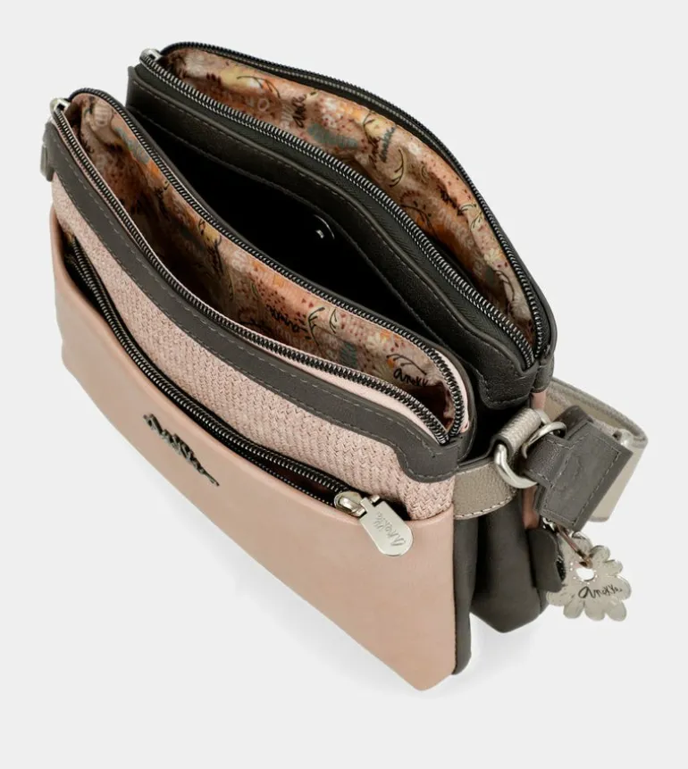 Discount Anekke Bandolera 2 Compartimentos Peace & Love Rosa