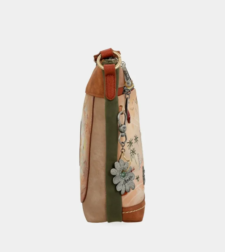Best Anekke Bandolera Cuadrada Peace & Love Camel