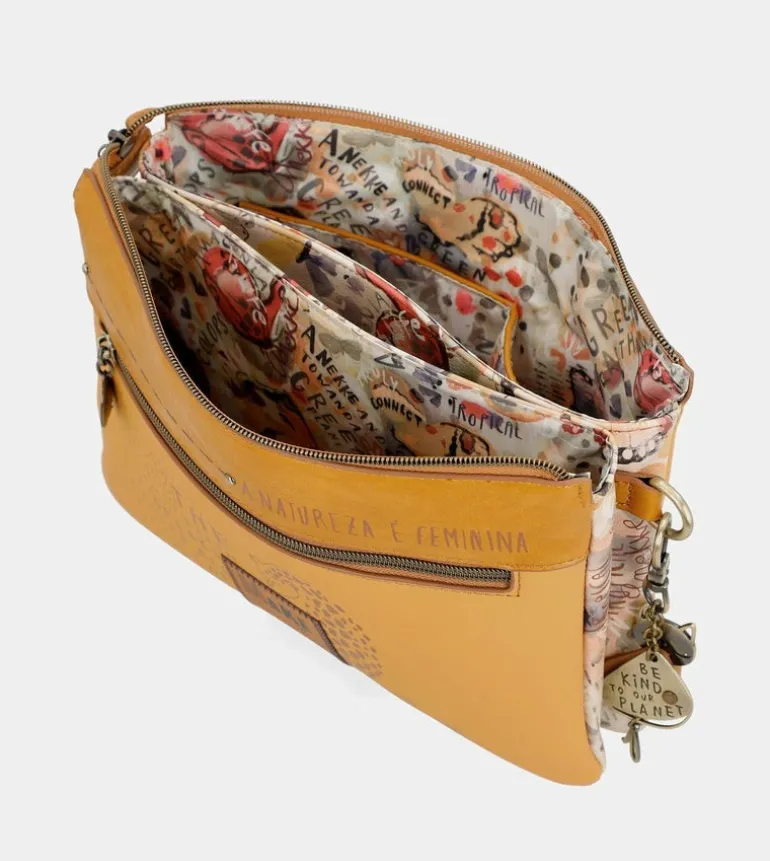 Flash Sale Anekke Bandolera Dos Compartimentos Ocre Nature Pachamama