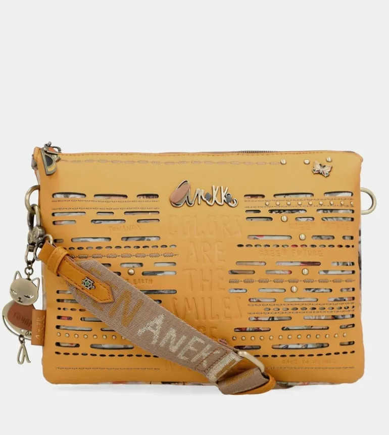 Flash Sale Anekke Bandolera Dos Compartimentos Ocre Nature Pachamama