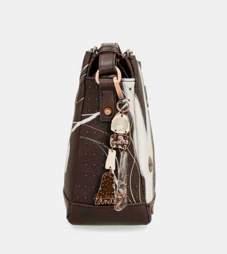 Store Anekke Bandolera Marron 3 Compartimentos Nature Shodo