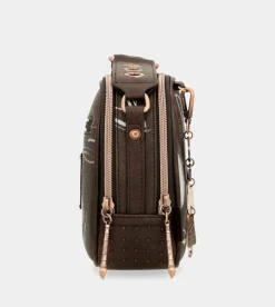 Shop Anekke Bandolera Marron 2 Compartimentos Nature Shodo