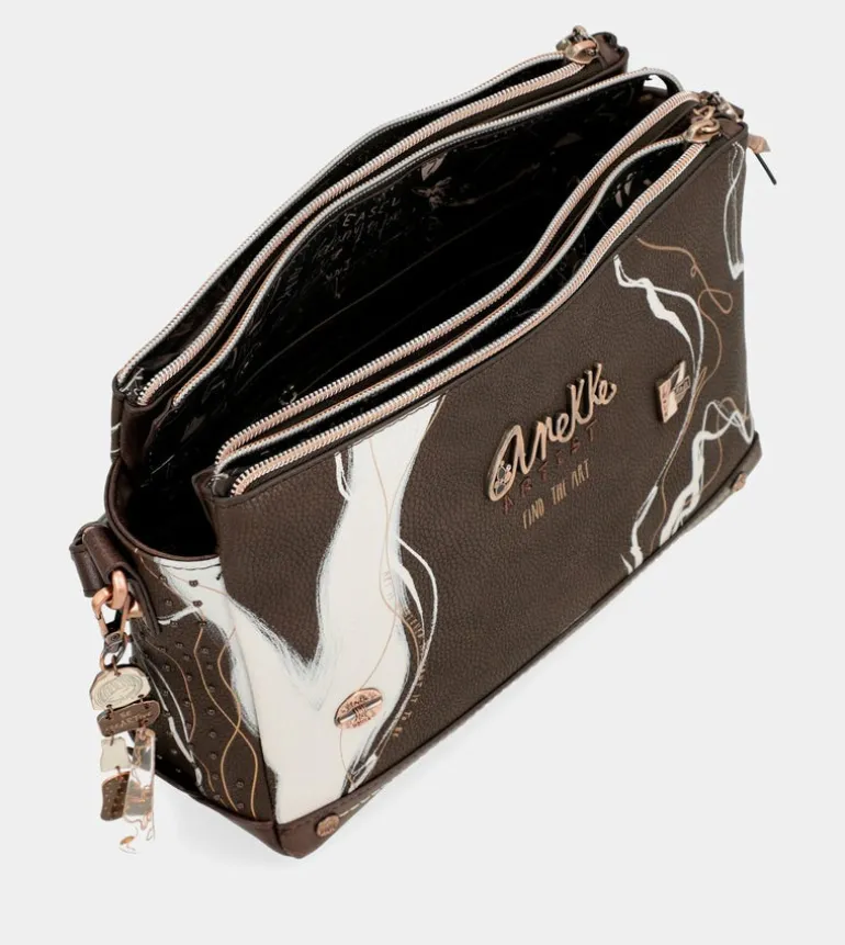 Store Anekke Bandolera Marron 3 Compartimentos Nature Shodo