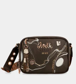 Shop Anekke Bandolera Marron 2 Compartimentos Nature Shodo