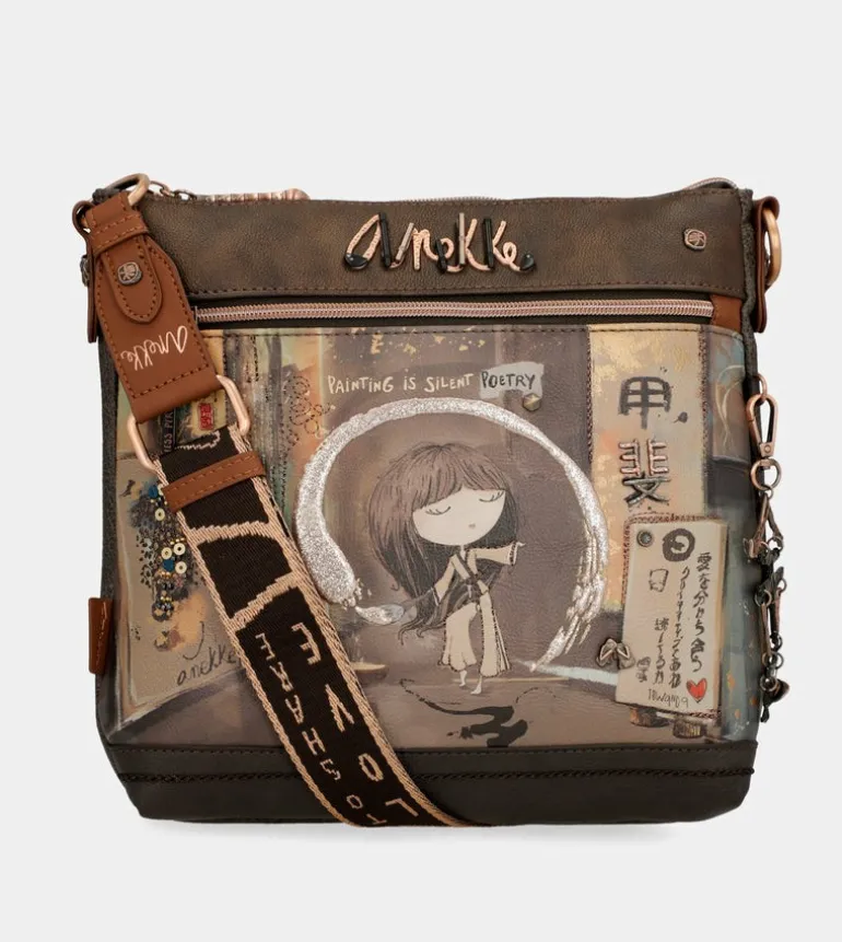 Clearance Anekke Bandolera Marron Mediana Shoen