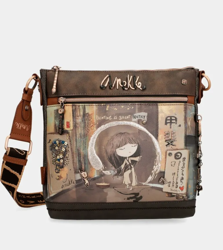 Clearance Anekke Bandolera Marron Mediana Shoen