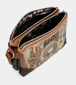 Outlet Anekke Bandolera Mediana 3 Compartimentos Shoen