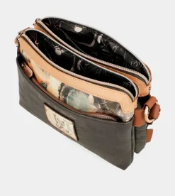 Outlet Anekke Bandolera Mediana 3 Compartimentos Shoen