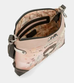 Clearance Anekke Bandolera Mediana Peace & Love Rosa