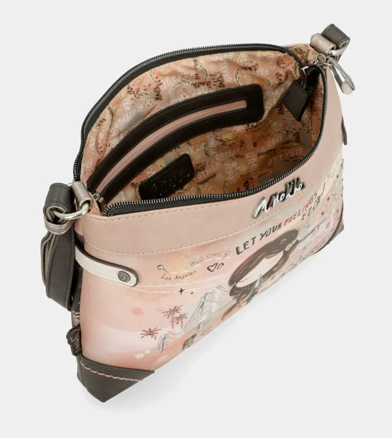 Clearance Anekke Bandolera Mediana Peace & Love Rosa