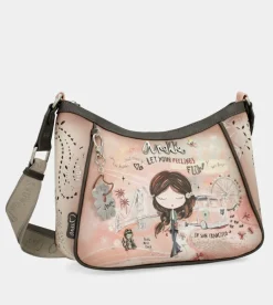 Flash Sale Anekke Bandolera Peace & Love Rosa