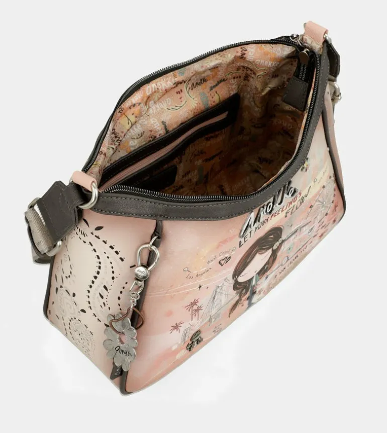 Flash Sale Anekke Bandolera Peace & Love Rosa