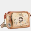 Online Anekke Bandolera Rectangular Peace & Love Camel