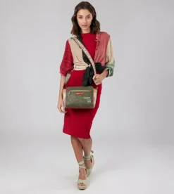 Online Anekke Bandolera Rectangular Peace & Love Camel