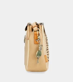 Shop Anekke Bandolera Tres Compartimentos Dorada Nature Pachamama