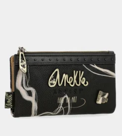 New Anekke Billetero Flexible Negro Rfid Nature Shodo