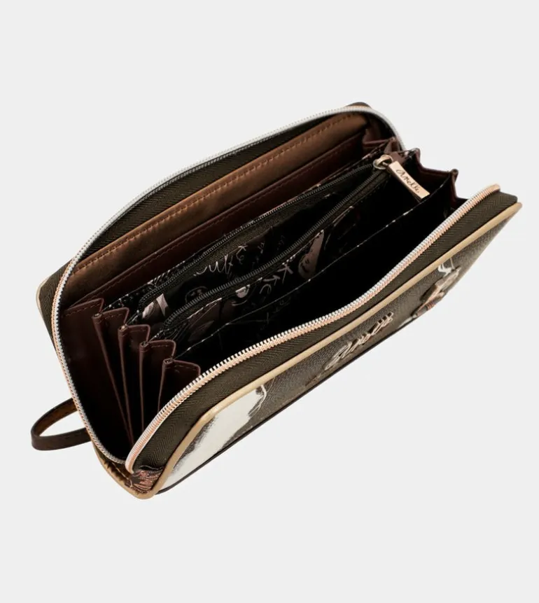 Shop Anekke Billetero Grande Marron Rfid Nature Shodo