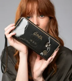 Fashion Anekke Billetero Grande Negro Rfid Nature Shodo