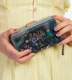 Outlet Anekke Billetero Monedero Negro Coral