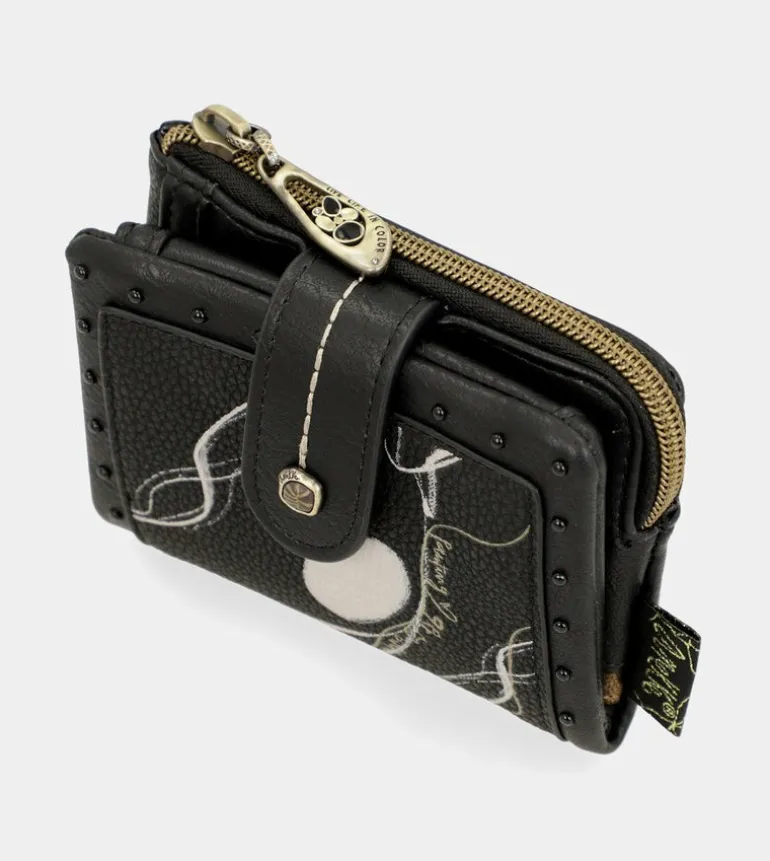 Outlet Anekke Billetero Negro Pequeno Rfid Nature Shodo