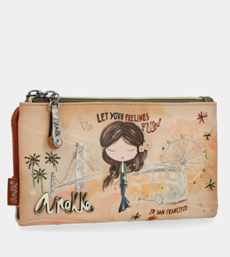 Best Sale Anekke Billetero Rfid Flexible Peace & Love Camel