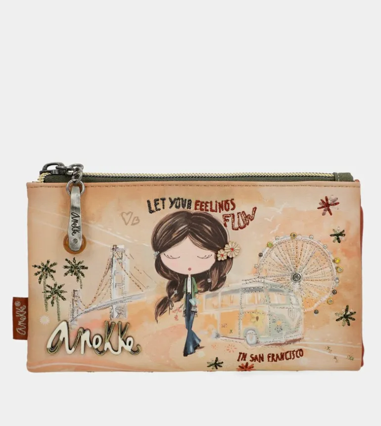 Best Sale Anekke Billetero Rfid Flexible Peace & Love Camel