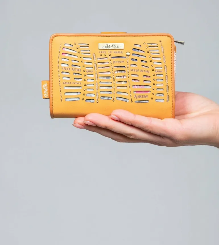 Cheap Anekke Billetero Rfid Mediano Ocre Nature Pachamama