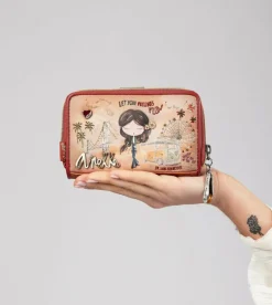 New Anekke Billetero Rfid Mediano Peace & Love Camel