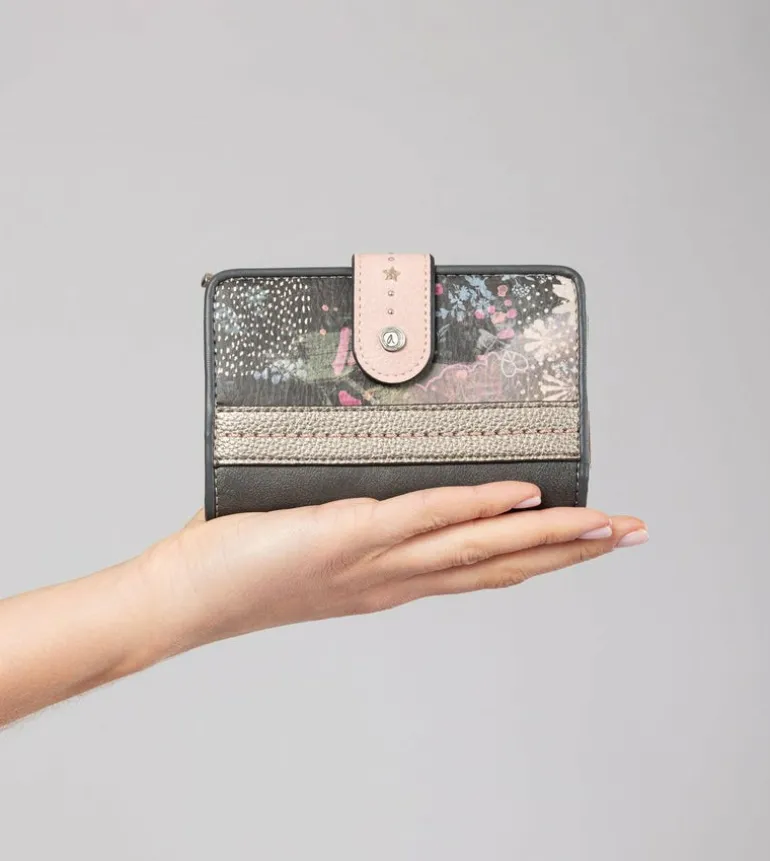 Outlet Anekke Billetero Rfid Mediano Peace & Love Rosa