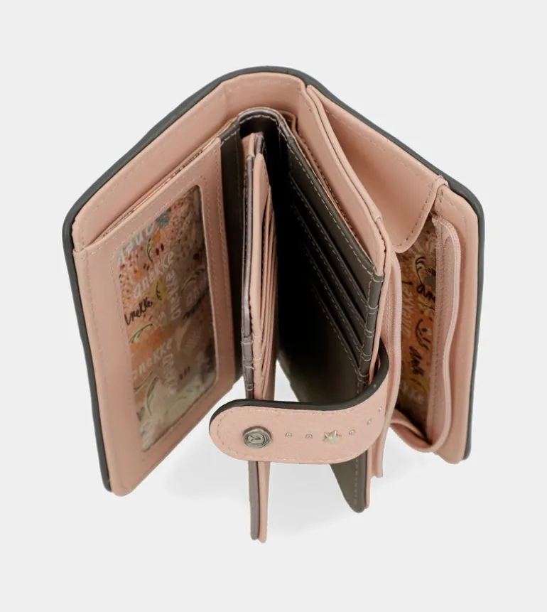 Outlet Anekke Billetero Rfid Mediano Peace & Love Rosa