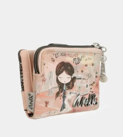Discount Anekke Billetero Rfid Pequeno Peace & Love Rosa