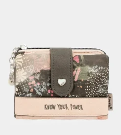 Discount Anekke Billetero Rfid Pequeno Peace & Love Rosa