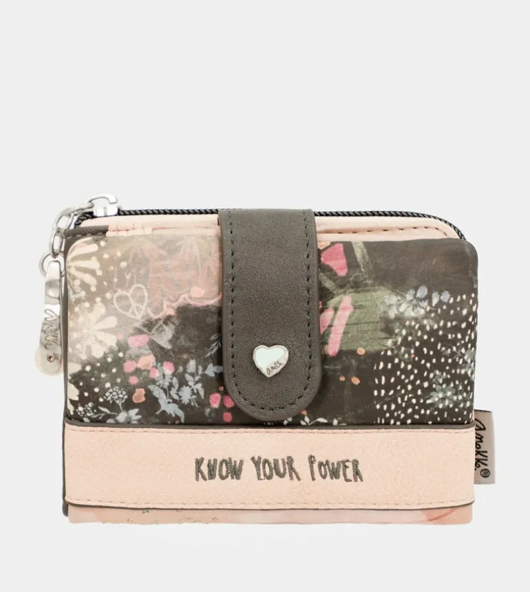 Discount Anekke Billetero Rfid Pequeno Peace & Love Rosa