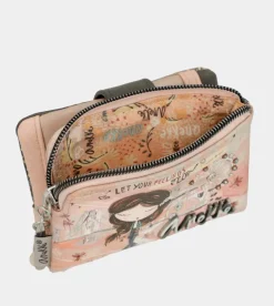 Discount Anekke Billetero Rfid Pequeno Peace & Love Rosa