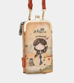 Hot Anekke Bolso Billetero 3 En 1 Rfid Peace & Love Camel