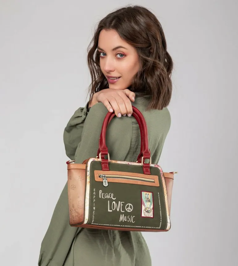 Online Anekke Bolso Bowling Peace & Love Camel