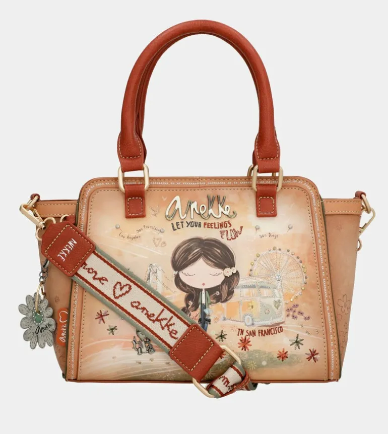 Online Anekke Bolso Bowling Peace & Love Camel