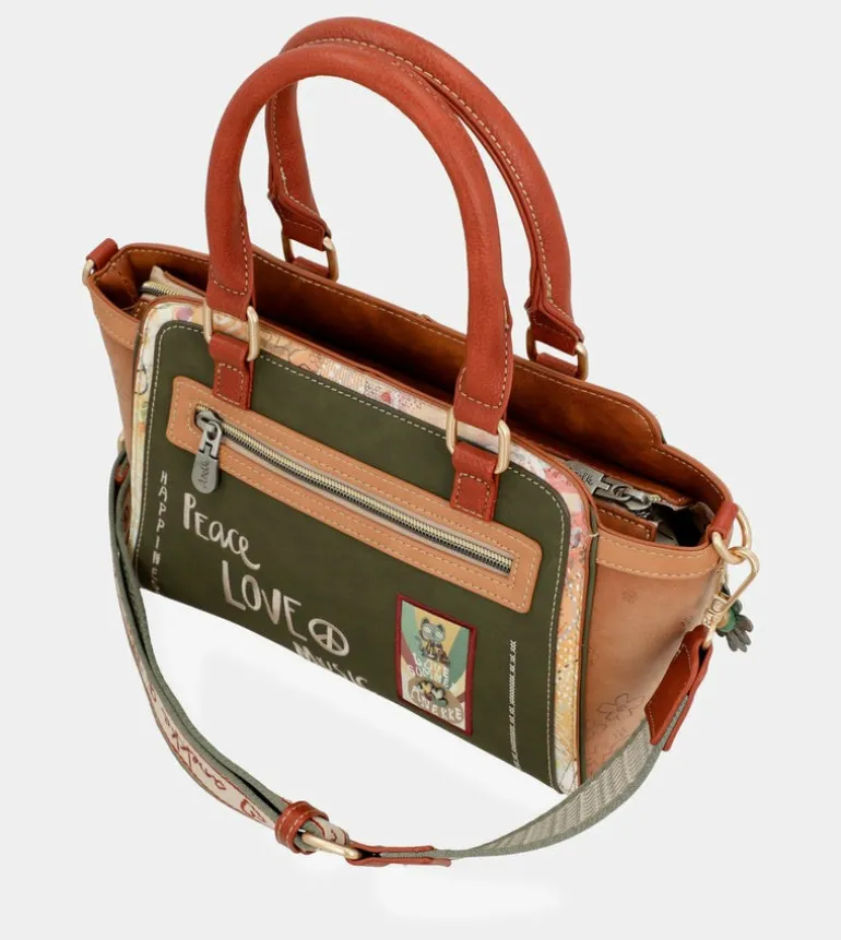 Online Anekke Bolso Bowling Peace & Love Camel