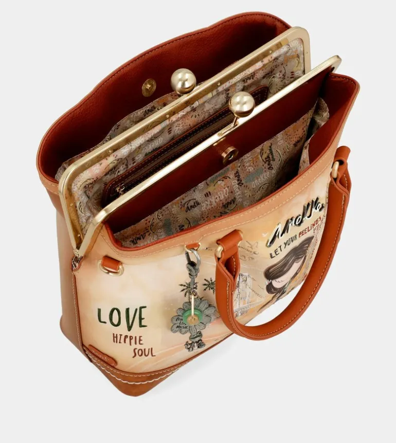 Discount Anekke Bolso De Boquilla Peace & Love Camel