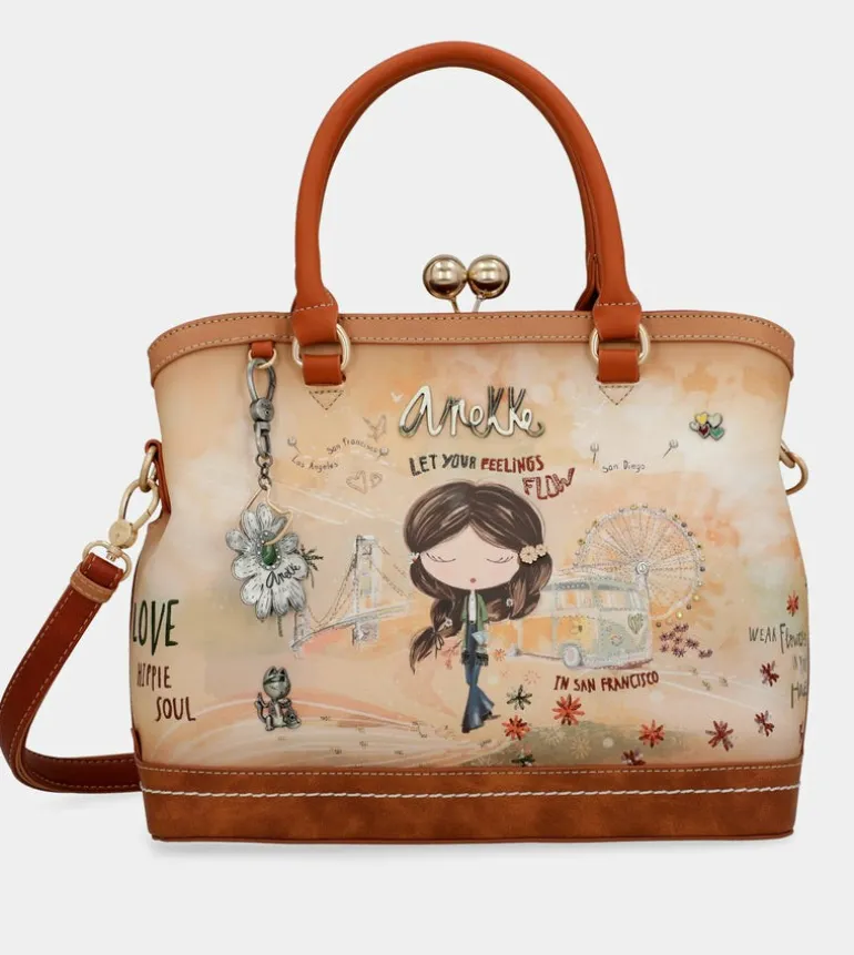 Discount Anekke Bolso De Boquilla Peace & Love Camel